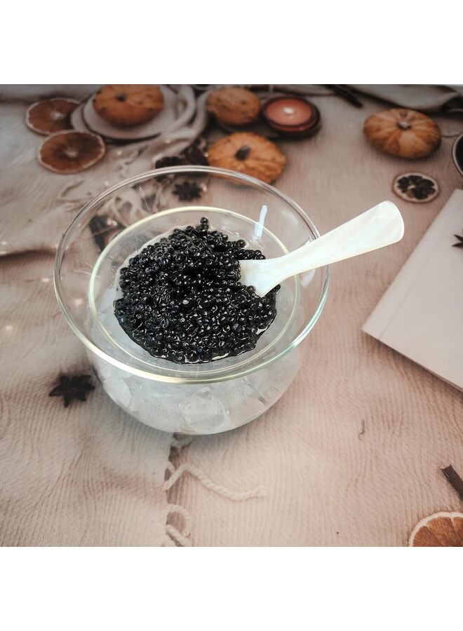 طقم تقديم الكافيار، طبق كافيار زجاجي مع ملاعق صدفية، مبرد لتقديم الطعام مع حامل ثلج للروبيان والآيس كريم والمارتيني والكوكتيلات، طبق تقديم آمن للاستخدام في غسالة الأطباق - Image 4