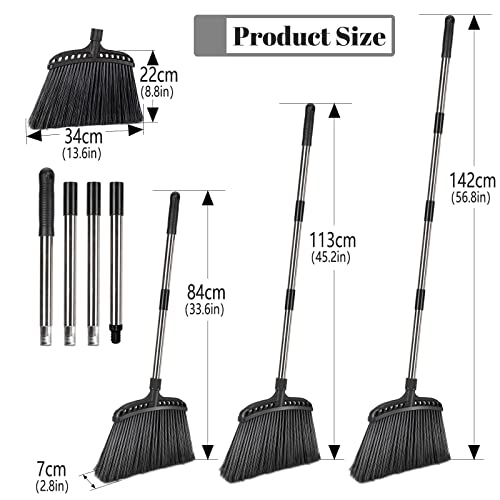 Masthome Outdoor Broom,Masthome Heavy Duty Broom,56" Brooms for Sweeping Outdoor,Angle Commercial Brooms with Hard Bristles, for Kitchen Home Office Garage Courtyard Lobby Lawn Concrete - Image 2