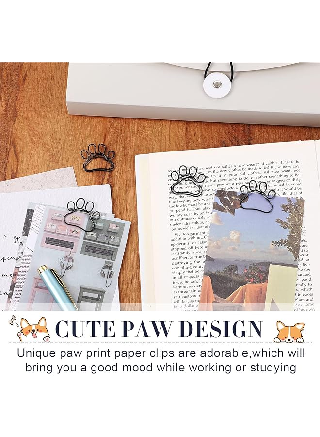 إيروريكس مشبك ورق على شكل مخلب كلب للمكتب واللوازم المدرسية، هدية مثالية لمحبي الحيوانات وعلامات مرجعية باللون الأسود - Image 3