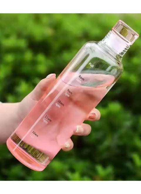 500ml Water Bottle with Time Marker Reusable Plastic Drinking Bottle for Outdoor Sports