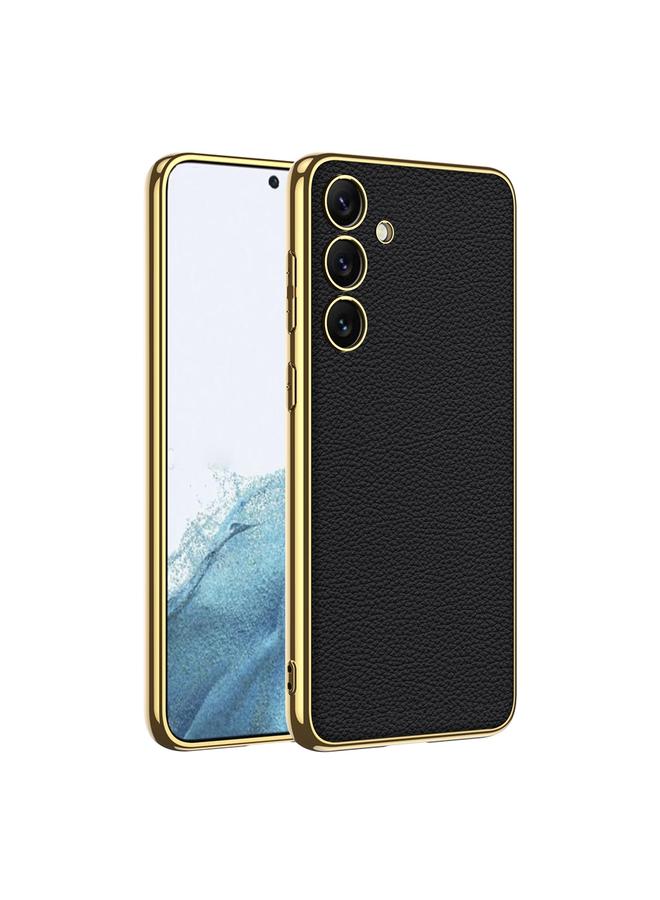 The Bros Case For Samsung Galaxy S24 5G Plating TPU + Leather Full Coverage Phone Case