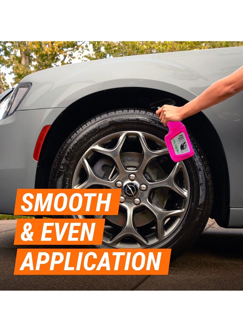 نورا بخاخ تلميع الإطارات الاحترافي من نورا، لمسة نهائية طويلة الأمد بمظهر مبلل، لمعان وحماية فائقين لإطارات السيارات والدراجات والشاحنات، 500 مل، محلول تفصيلي عالي اللمعان رقم 254 - Image 4