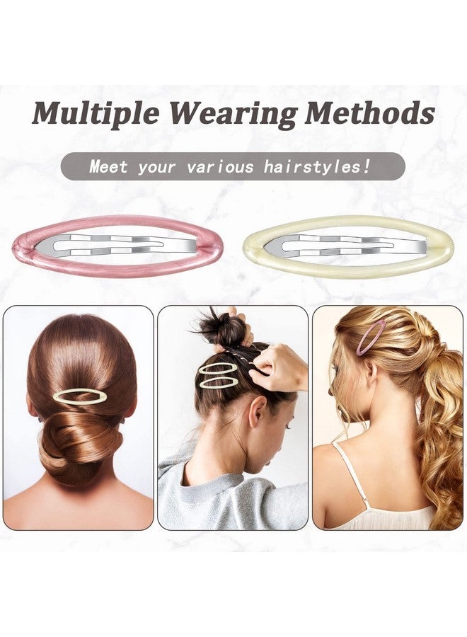 واي دريس مشابك شعر معدنية بيضاوية الشكل من واي دريس، مقاس 2.8 بوصة، بتصميم سلحفاة، للنساء، مقابض شعر بيضاوية غير قابلة للانزلاق (نمط حيوي) - Image 4