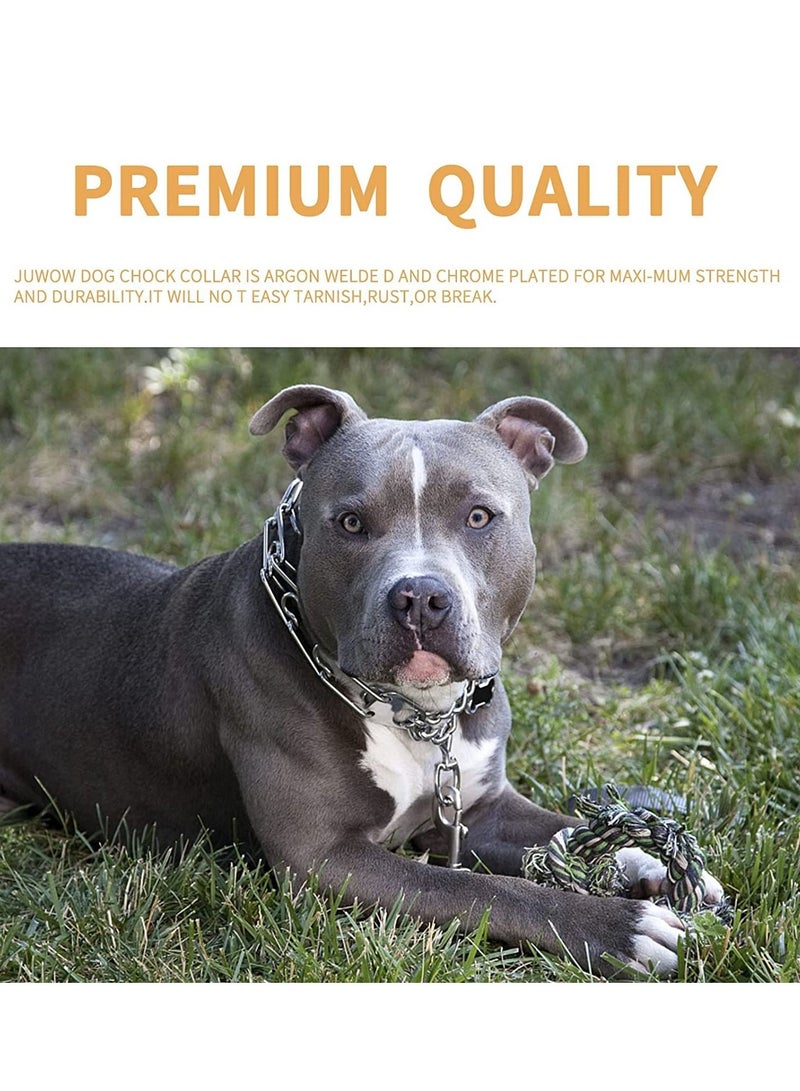 Excefore Dog Collar Chain, Chain Dog Training Choke Collar, Adjustable Stainless Steel Chain Slip Collar, Durable, Weather Proof, Tarnish Resistant Metal Chain 4 Pack - Image 5