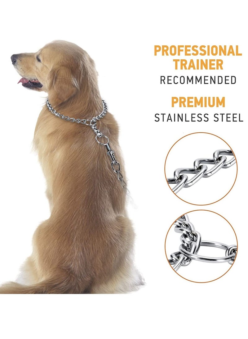 Excefore Dog Collar Chain, Chain Dog Training Choke Collar, Adjustable Stainless Steel Chain Slip Collar, Durable, Weather Proof, Tarnish Resistant Metal Chain 4 Pack - Image 2