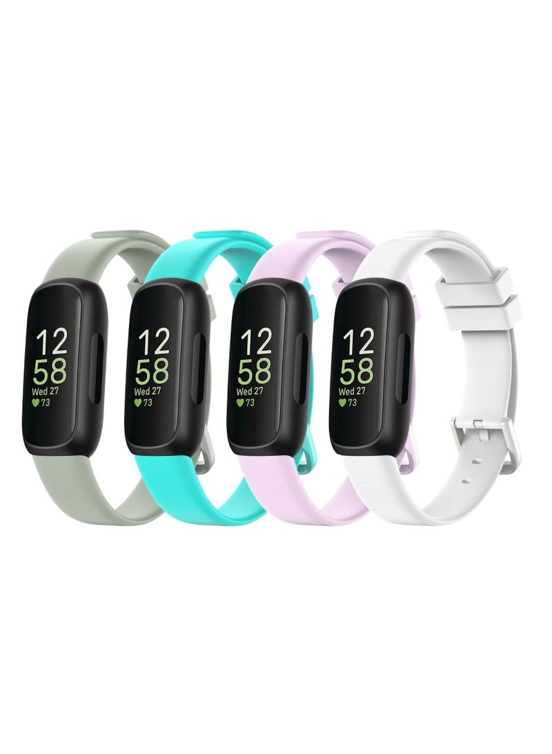 KASTWAVE ELECODN 4 Colors Replacement Strap for Fitbit Inspire 3 Straps, Soft Sport Silicone Replacement Adjustable Strap Compatible with Fitbit Inspire 3 Tracker Straps for Men Women Girls Boys  - Image 1