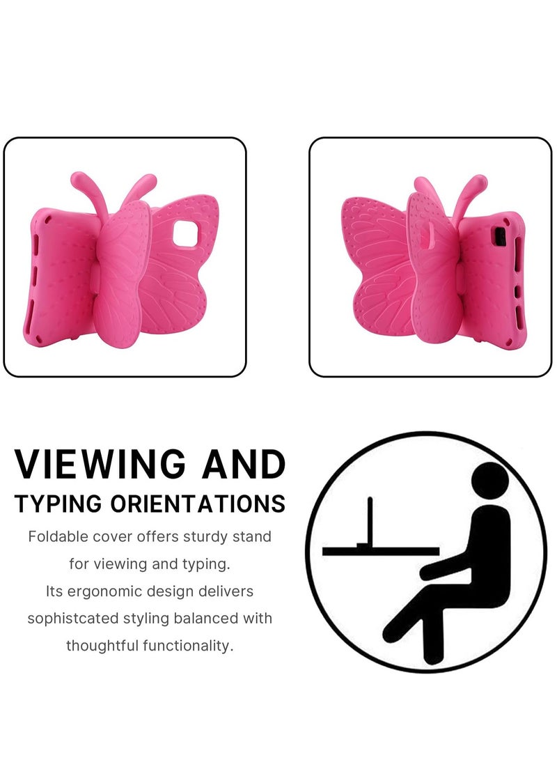 ELTRAZONE iPad 10 (10th Generation) Kids Case, iPad 10.9 (2022) Butterfly Case with Kickstand – Full-Body Drop Protective, Shockproof, Kid-Proof iPad Case (Rose) - Image 5