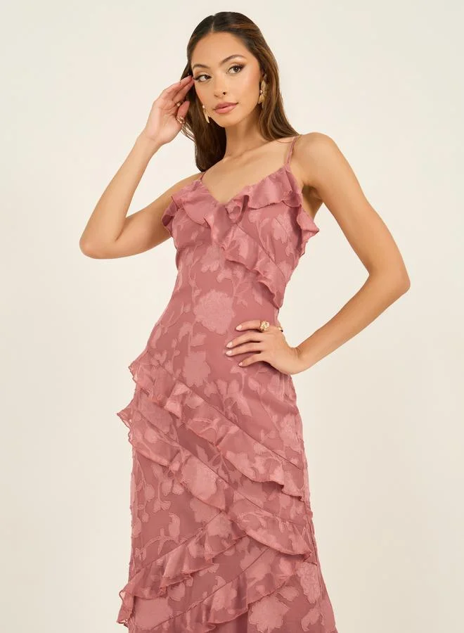 Styli Floral Ruffle Dress