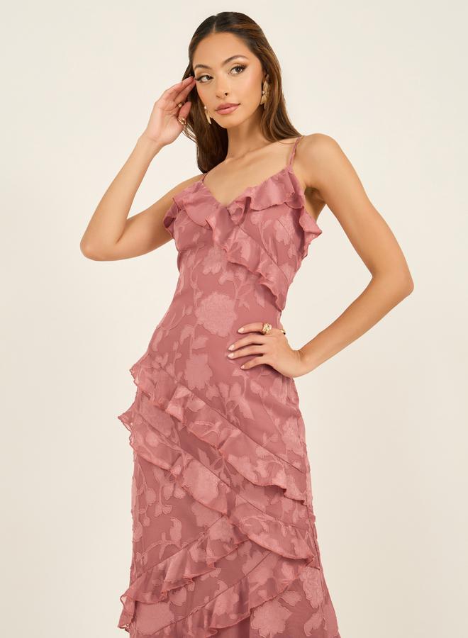 ستايلي فستان كشكش بنقشة الزهور - Image 4