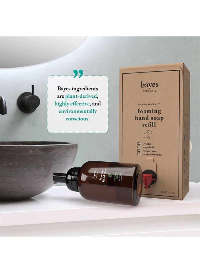Bayes Foaming Hand Soap, Plant-Derived - Aromatic and Nourishing Hand Wash, Infused with Natural Essential Oils - USDA Certified Biobased - 12 Ounce, Eucalyptus Lavender - Image 2