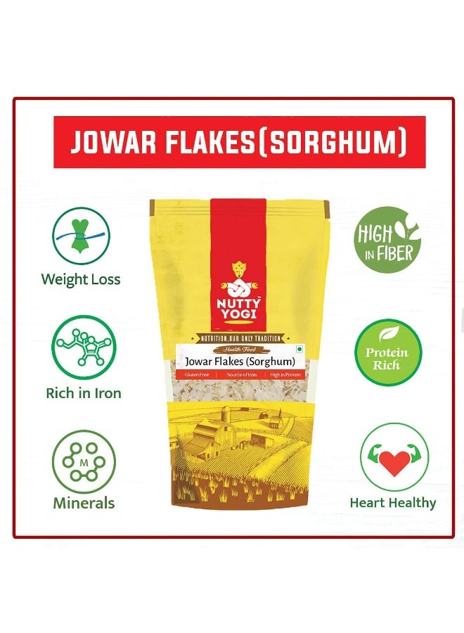 Nutty Yogi Jowar Poha Flakes 400G l Unflavored & Toasted l Alternative to Oats l Nutritious, Poha, Light, Millets Based, Healthy Food Pack of 3 (Pack of 3 400 gm) - Image 2