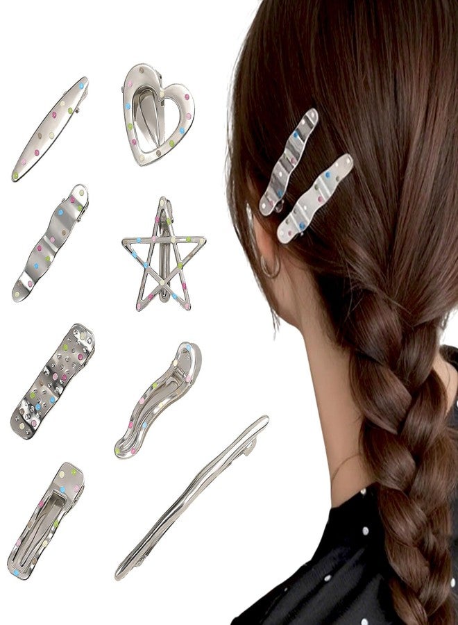 Snmzlc 8 Pcs Small Hair Clips for Women,Cute Star Bangs Hair Clips,Metal Stylish Clips Hair Accessories for Women & Girls,Y2K StyleUS320 - Image 1