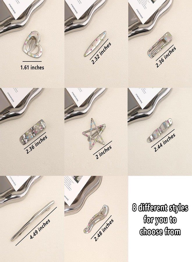 Snmzlc 8 Pcs Small Hair Clips for Women,Cute Star Bangs Hair Clips,Metal Stylish Clips Hair Accessories for Women & Girls,Y2K StyleUS320 - Image 3