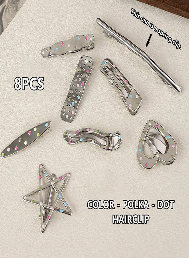 Snmzlc 8 Pcs Small Hair Clips for Women,Cute Star Bangs Hair Clips,Metal Stylish Clips Hair Accessories for Women & Girls,Y2K StyleUS320 - Image 2