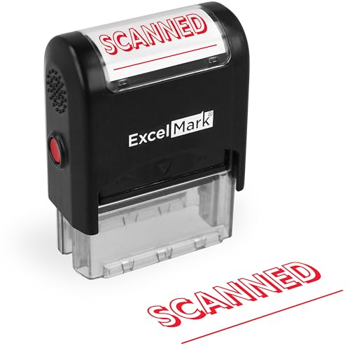ExcelMark Scanned Self Inking Rubber Stamp - Red Ink (ExcelMark A1539) - Image 1