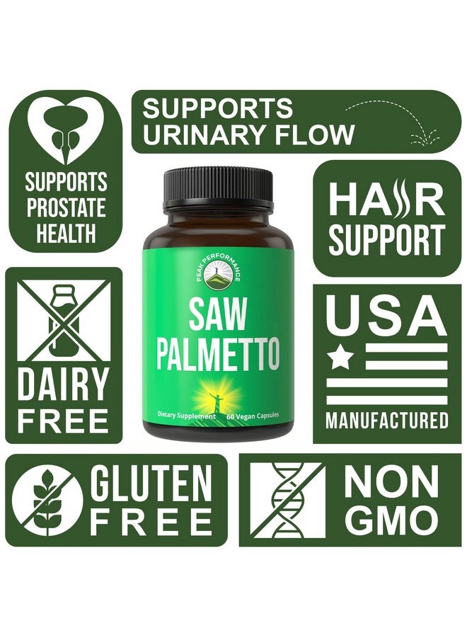 Peak Performance Saw Palmetto Capsules For Men And Women 1000Mg All Natural Saw Palmetto Extract Pills For Prostate Support. Dht Blocker Supplement For Hair Loss Prostate Health Urinary Flow  - Image 5