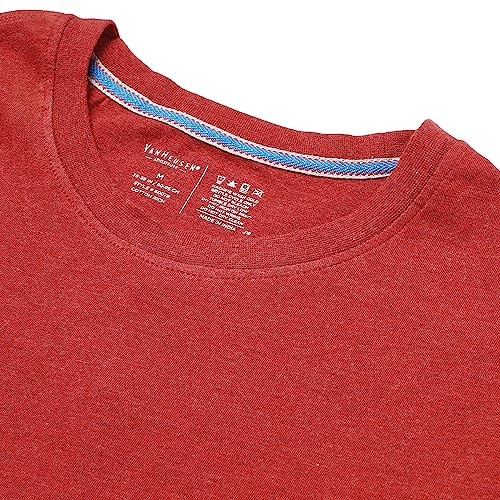 Van Heusen Athleisure Men's Solid Regular Fit T-Shirt (60078_Red Melange S) - Image 3