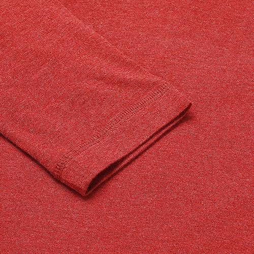 Van Heusen Athleisure Men's Solid Regular Fit T-Shirt (60078_Red Melange S) - Image 4