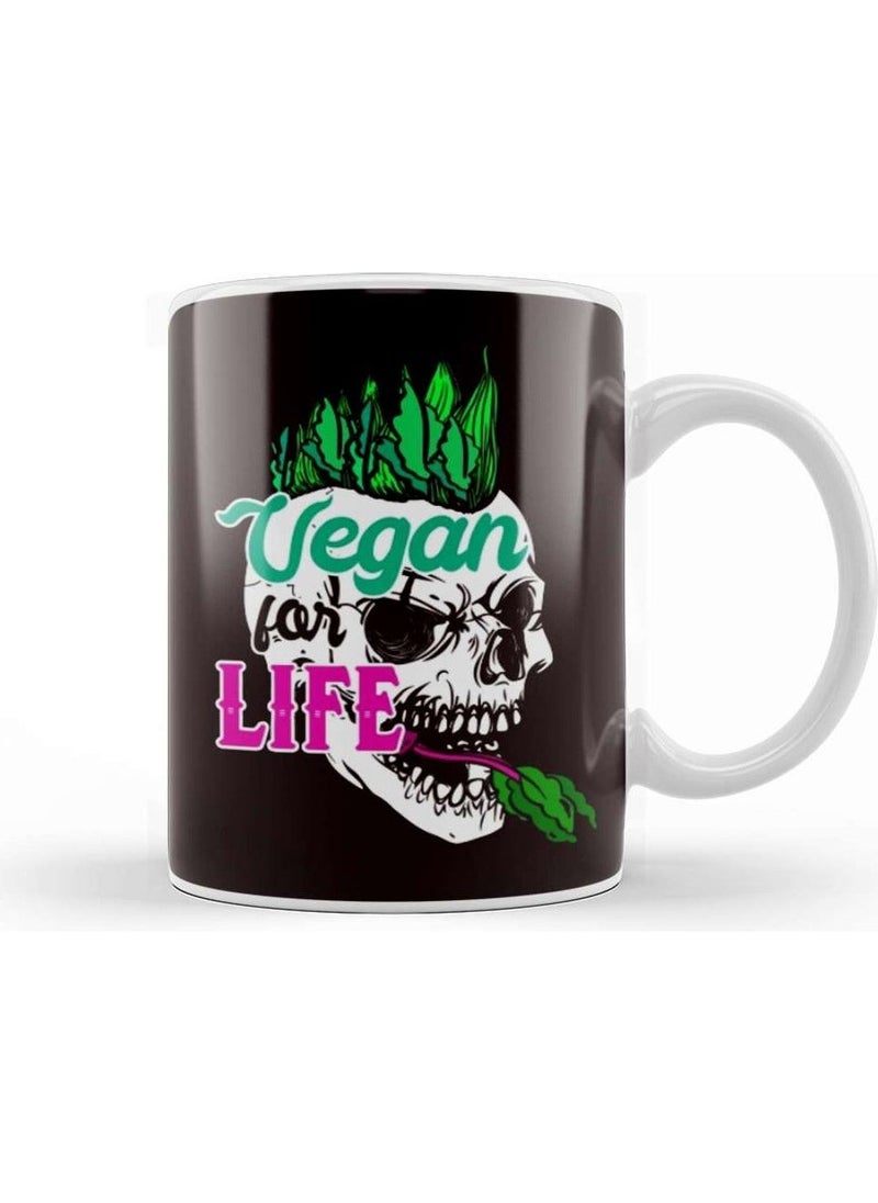 Phone Planet Print Shop Vegetarian For Life Vegetables Vegan Vegetarianism Veggie Mug Porcelain