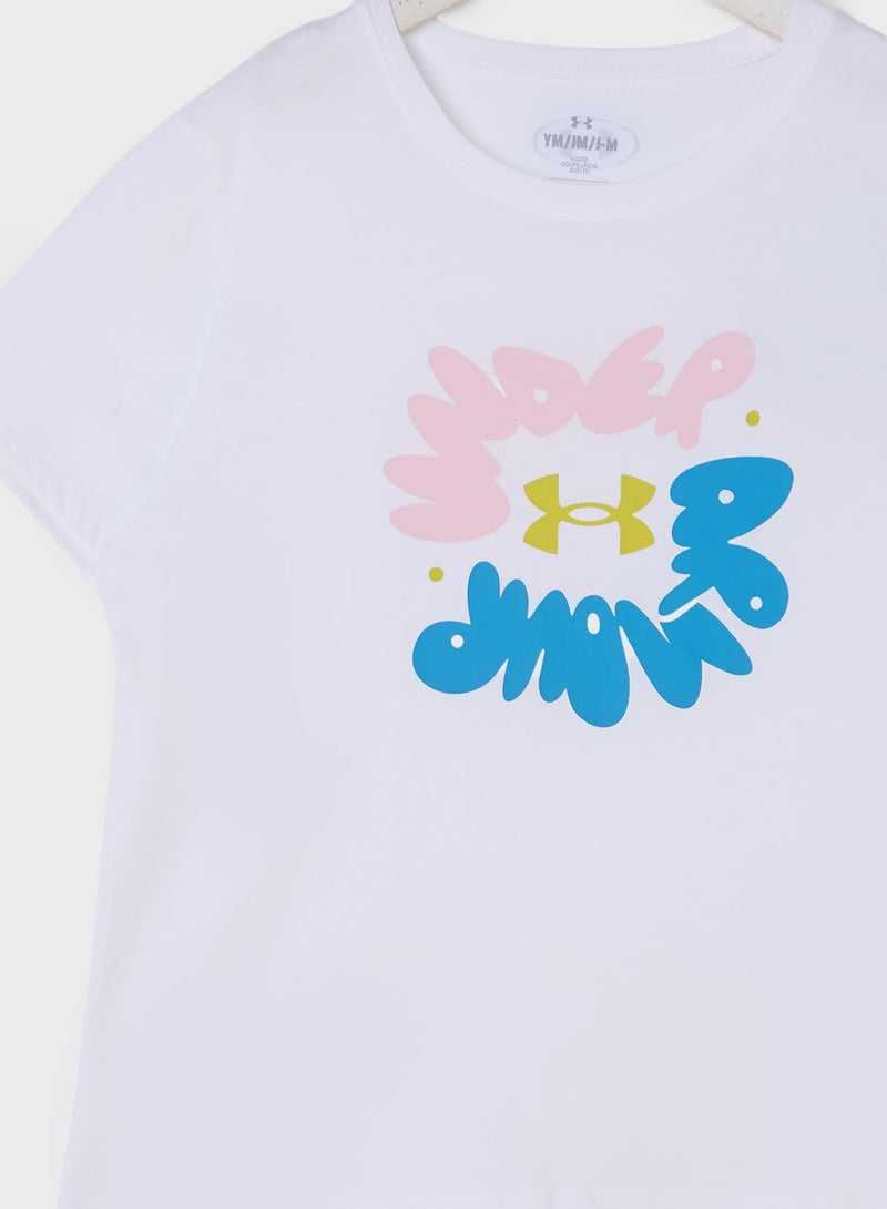 UNDER ARMOUR youth bubble wordmark t-shirt - Image 3