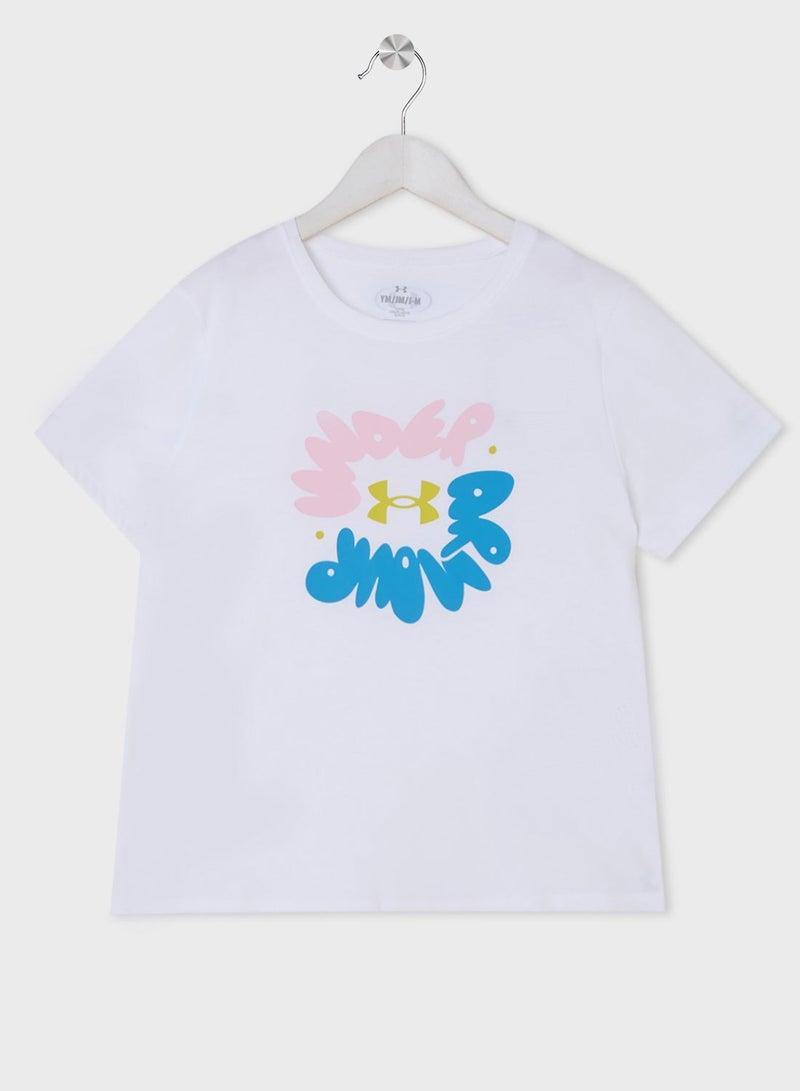 UNDER ARMOUR youth bubble wordmark t-shirt - Image 1