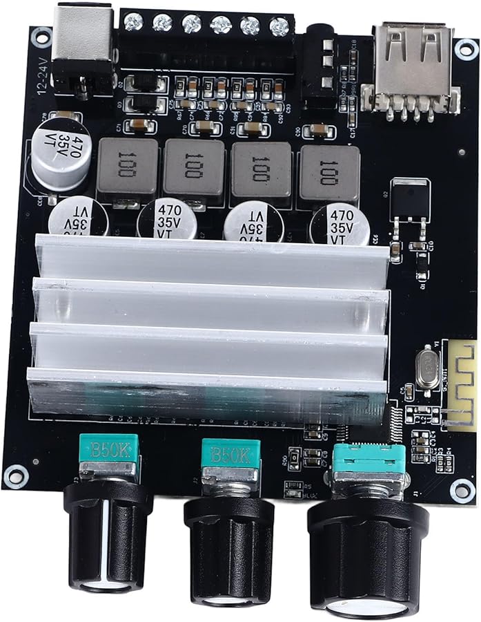2 Channel Digital Power Amplifier Board Module With Treble Bass Control For Home Car Audio - Image 3
