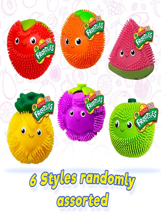 JA-RU Funsie Frootsies Light-Up Squeezy Toy (6 Units Assorted) Juicy Squishy Cute Fruit Tap to Light. Stretchy Foodie Stress Relief Sensory Toys for Kids, Teen, & Adult. Party Favor Fidget. 3906-6 - Image 4