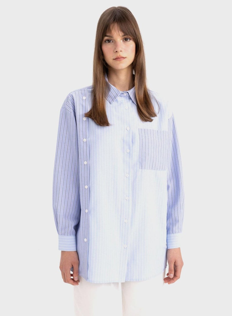 DeFacto Relax Fit Poplin Long Sleeve Tunic - Image 1