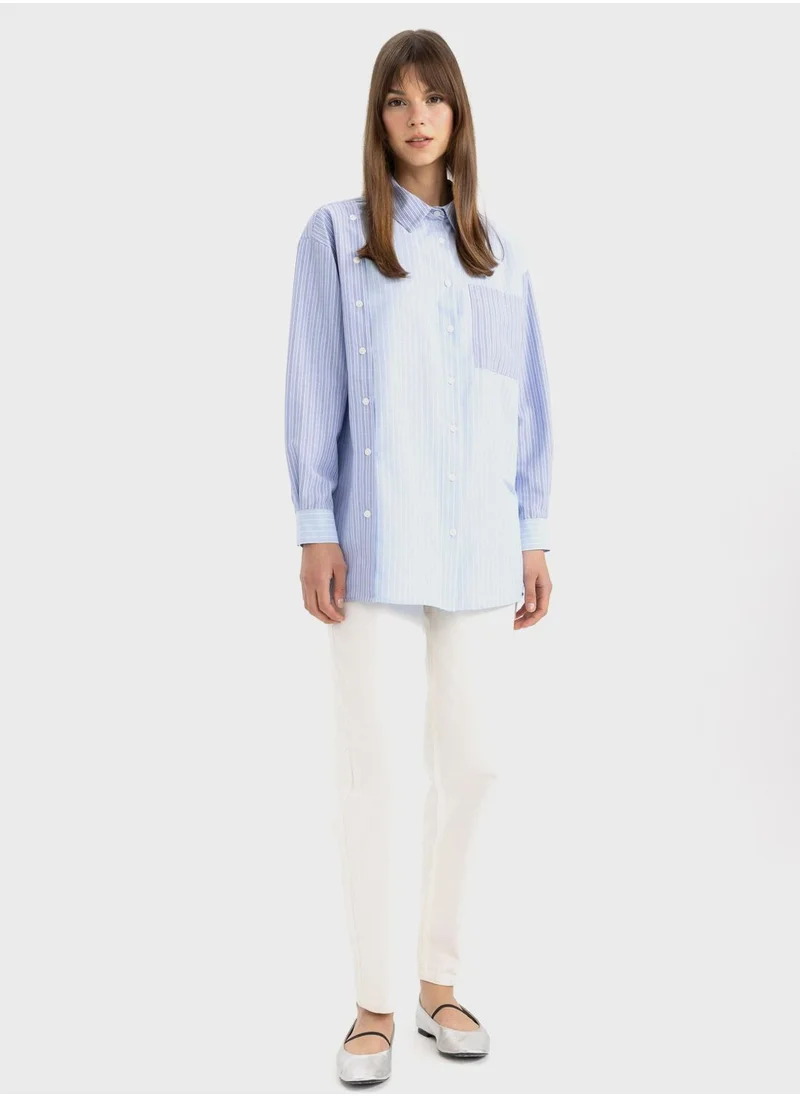 DeFacto Relax Fit Poplin Long Sleeve Tunic