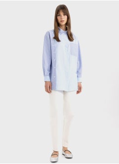 DeFacto Relax Fit Poplin Long Sleeve Tunic  - Image 4