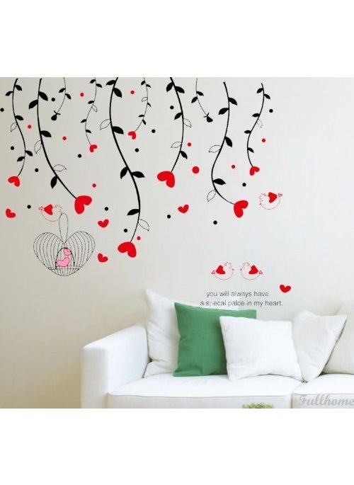 Syga SYGA PVC Vinyl Wall Stickers for Living Room Self Adhesive Stickers, Cute Romantic Hearts  - Image 1