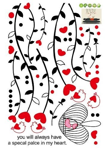 Syga SYGA PVC Vinyl Wall Stickers for Living Room Self Adhesive Stickers, Cute Romantic Hearts  - Image 2