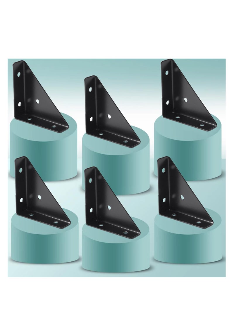 SYOSI Corner Brackets, 8 Pcs Corner Braces for Wood, Metal Corner Brackets, Tria ngle Shelf Bracket, Corner Desk Connector, Black Brackets with Screws for Bed Edge(66mm x 66mm)  - Image 5