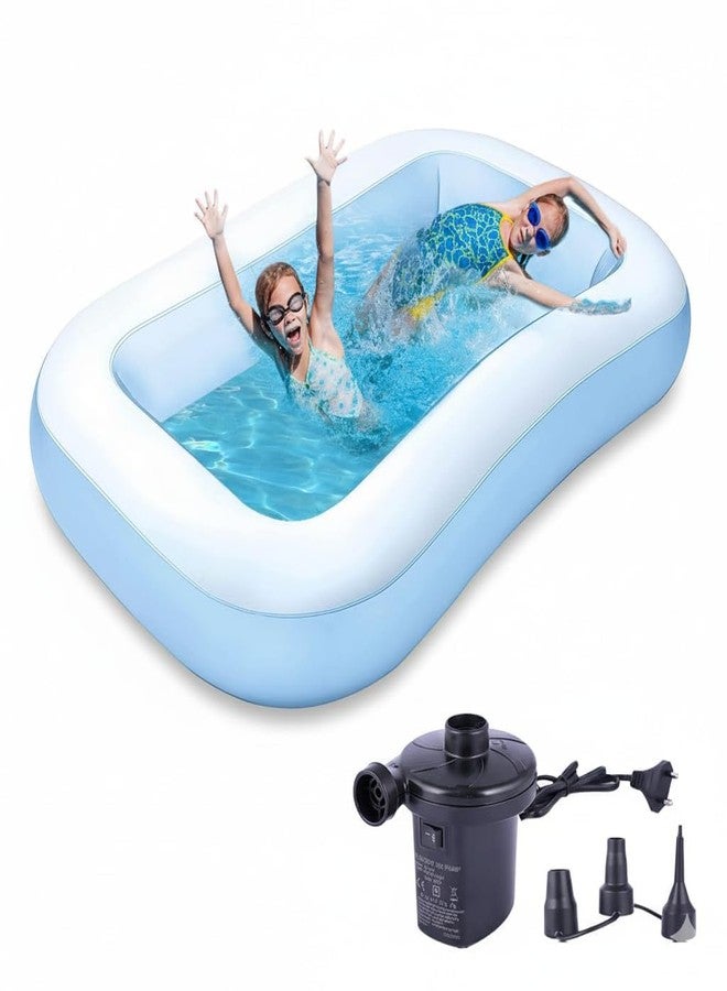 GOMNIK 5.5ft Family Inflatable Swimming Pool for Kids & Adults | Rectangular Blow Up Bathtub Pool for Backyard, Garden & Summer Water Fun | Durable Portable Kiddie Pool - Image 1