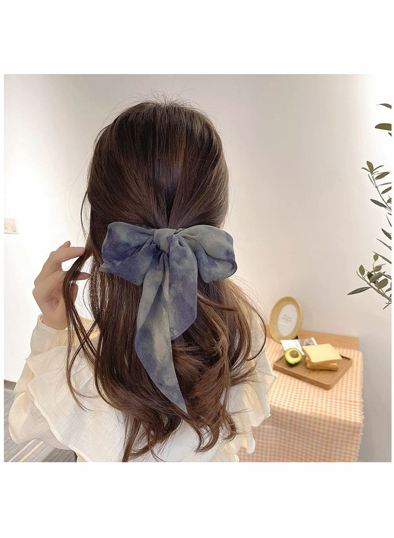 SOLARAE Chiffon Hair Scrunchies, Ribbon Elastic Bobbles Hair Ties Band, Elastics Ponytail Holder Scarf Scrunchies Hair Accessories for Women, Girls -3pcs - Image 1