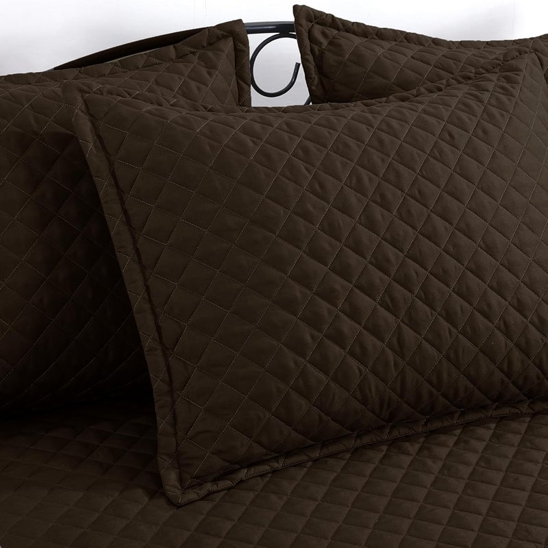 HOMBYS Daybed Cover Sets- Diamond Stitching Daybed Bedding Set, All Season Cozy Bedding with Bedskirt with Shams, Microfiber Filling, 5 Pieces, Coffee Color - Image 4