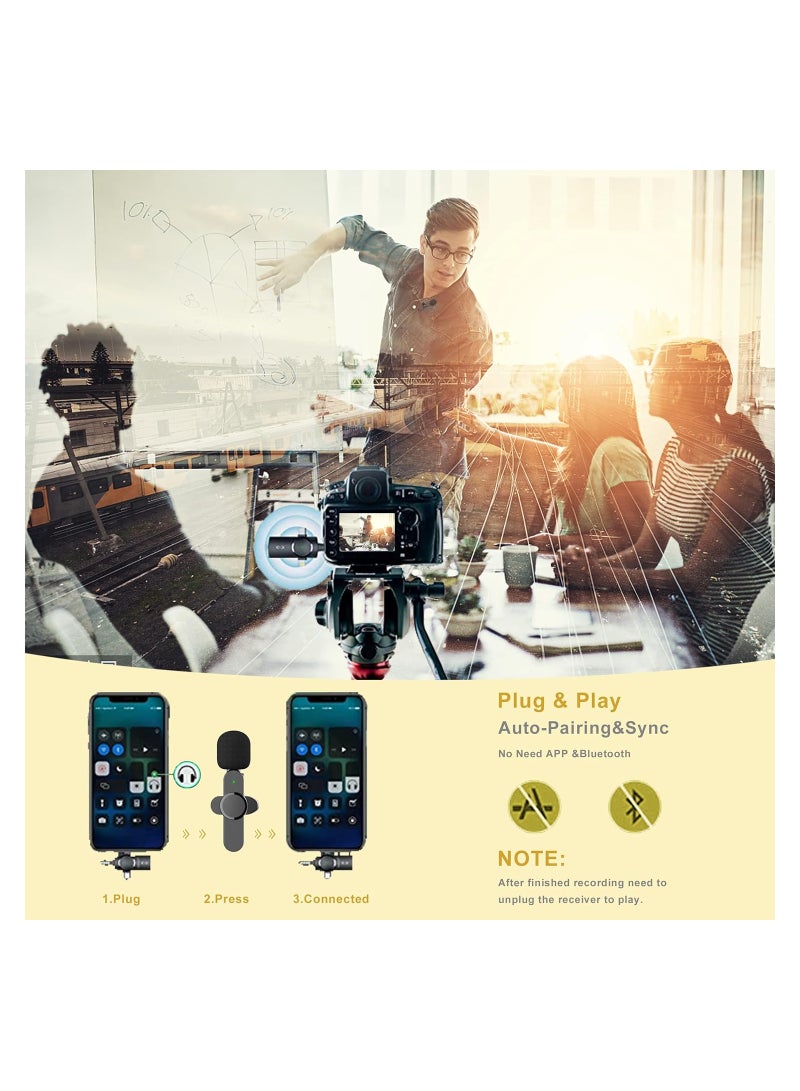 ELTRAZONE Wireless Lavalier Microphone,3-in-1 Plug-Play Lapel Microphone for iPhone iPad Android Camera for Recording,YouTube,TikTok, Facebook Live Stream,Noise Reduction Auto-Sync (NO APP or Bluetooth Needed) - Image 4