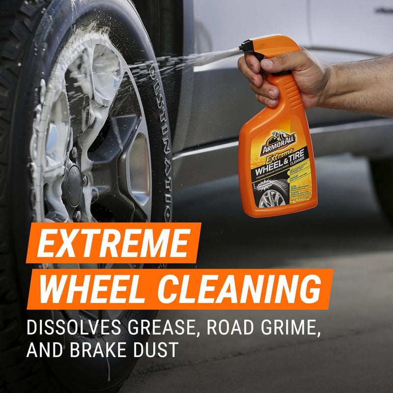 Armor All Wheel Cleaner and Tire Shine Kit, Heavy Duty Car Wheel Cleaner, Extreme Tire Shine Spray and Wash Brush - 3 Count - Image 4