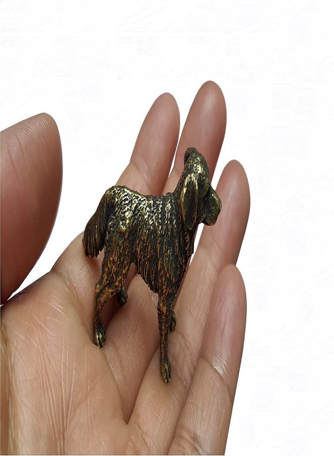 DMtse Chinese Brass Mini Shepherd Dog Decor Statue for Animal Sculpture Collectibles - Image 2