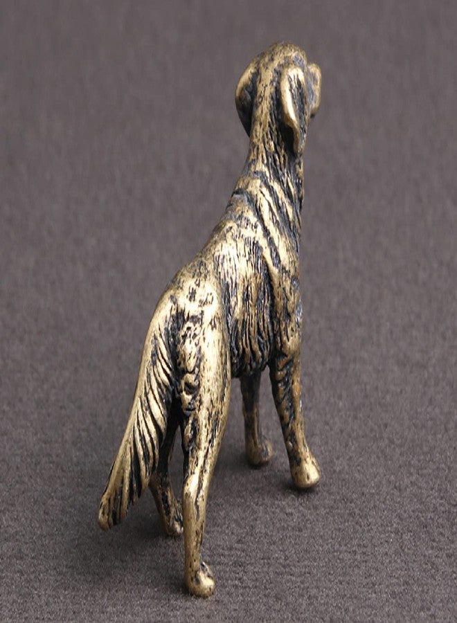 DMtse Chinese Brass Mini Shepherd Dog Decor Statue for Animal Sculpture Collectibles - Image 3