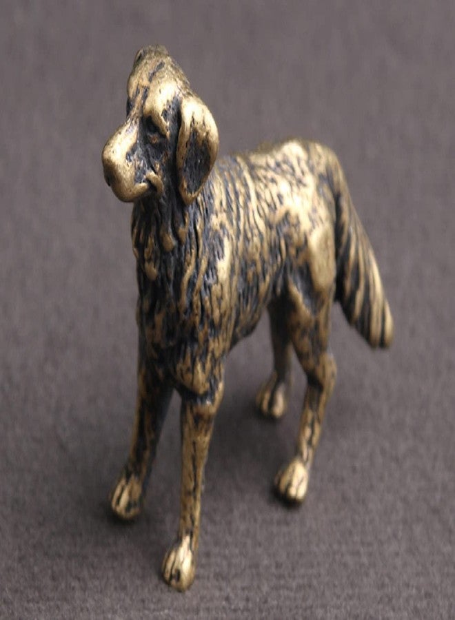 DMtse Chinese Brass Mini Shepherd Dog Decor Statue for Animal Sculpture Collectibles - Image 5