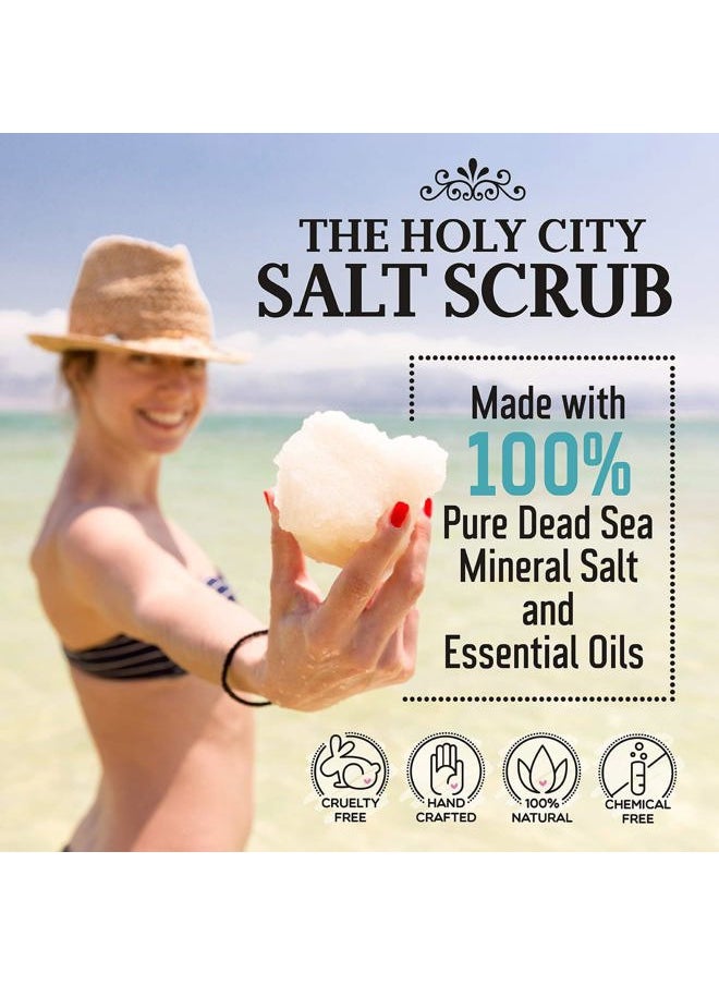 holy city skin products - Exfoliating Body Scrub - Pure Dead Sea Salt Scrub for Hands and Body, 16 fl oz Hydrating Moisturizing Skin Care for Body Acne, Eczema, Wrinkles (Ginger Verbena) - Image 1