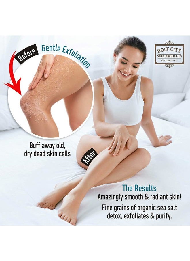 holy city skin products - Exfoliating Body Scrub - Pure Dead Sea Salt Scrub for Hands and Body, 16 fl oz Hydrating Moisturizing Skin Care for Body Acne, Eczema, Wrinkles (Ginger Verbena) - Image 1