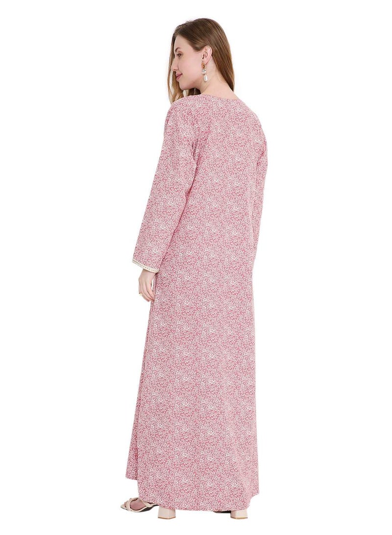 هانا آند سارا جلابية فرحة فيسكوز طويلة بتطريز خيوط مذهل - Image 2