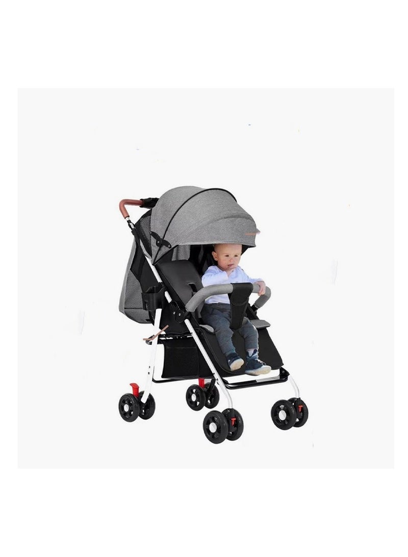 عربة أطفال، عربة سفر خفيفة الوزن وصغيرة الحجم، قابلة للطي والطي، مناسبة للطائرات، مقعد شبه مسطح، مناسبة للأطفال حديثي الولادة وحتى الأطفال الصغار - Image 2