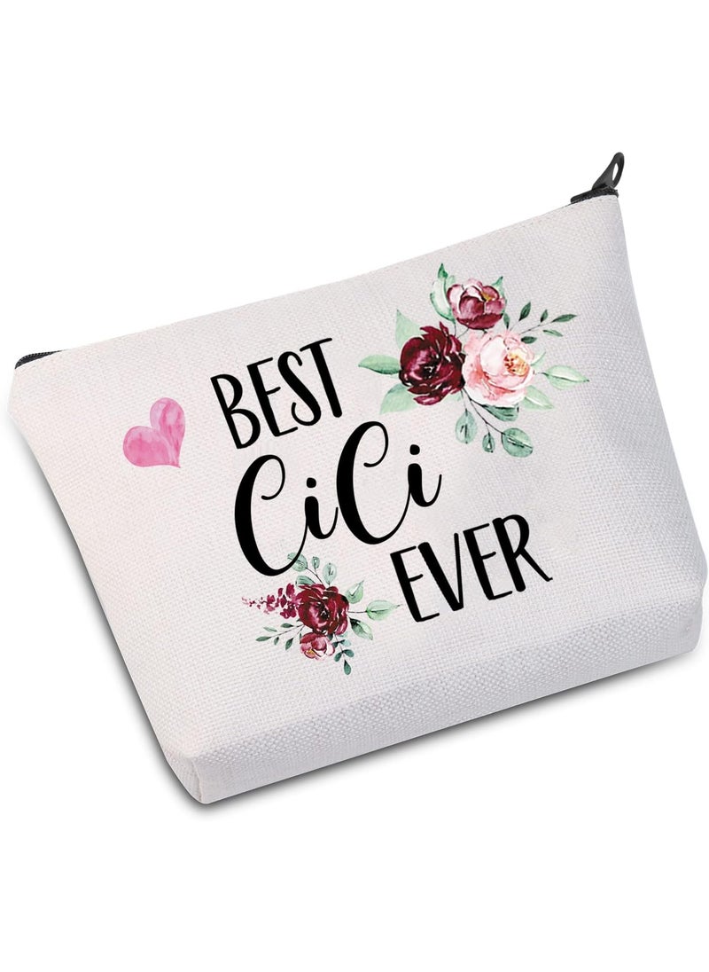 JXGZSO - JXGZSO CiCi Gifts Best CiCi Ever Makeup Bag Mother's Day Gift For Mom Grandma Grandmother (Best CiCi Ever Bag) - Image 1