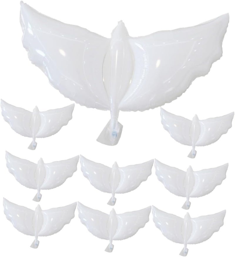 Vaguelly 10pcs Peace Dove Balloon Dove Memorial Balloons Giant Bird Balloons Inflatable Bird Dove Jumbo Balloons Wedding Decorations for Ceremony White Decor Decorative Balloons Party Props - Image 1
