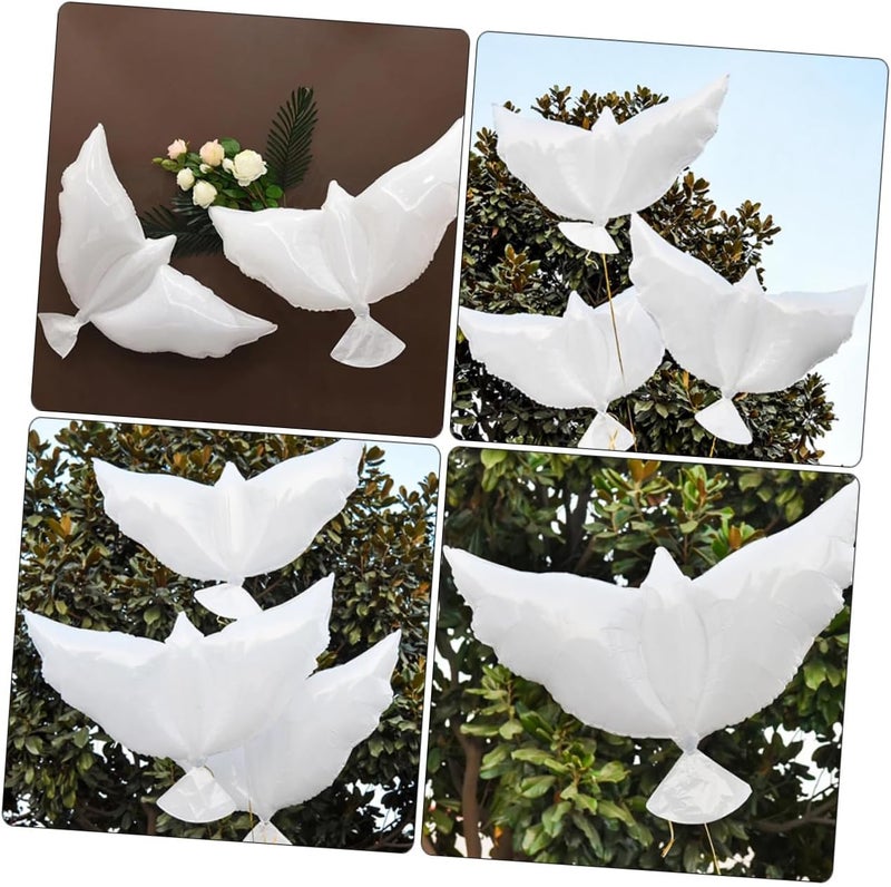 Vaguelly 10pcs Peace Dove Balloon Dove Memorial Balloons Giant Bird Balloons Inflatable Bird Dove Jumbo Balloons Wedding Decorations for Ceremony White Decor Decorative Balloons Party Props - Image 4