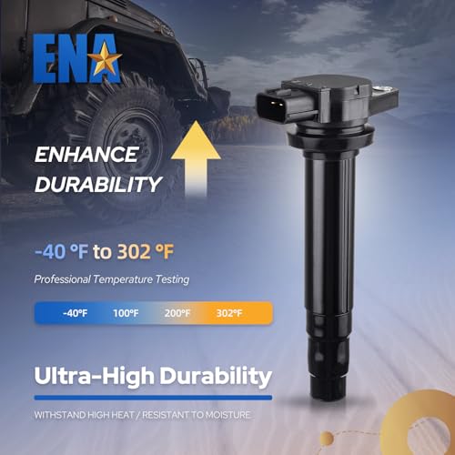 ENA مجموعة من 4 حزم لفائف الإشعال متوافقة مع نيسان 2000 2001 2002 سنترا 1.8 لتر L4 استبدال لـ 5C1243 E356 52-1704 IC456 22448-4M500 22448-4M50A UF-326 C1334 - Image 3