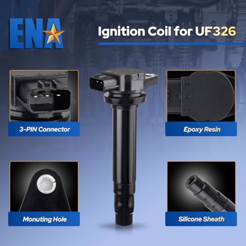 ENA مجموعة من 4 حزم لفائف الإشعال متوافقة مع نيسان 2000 2001 2002 سنترا 1.8 لتر L4 استبدال لـ 5C1243 E356 52-1704 IC456 22448-4M500 22448-4M50A UF-326 C1334 - Image 2